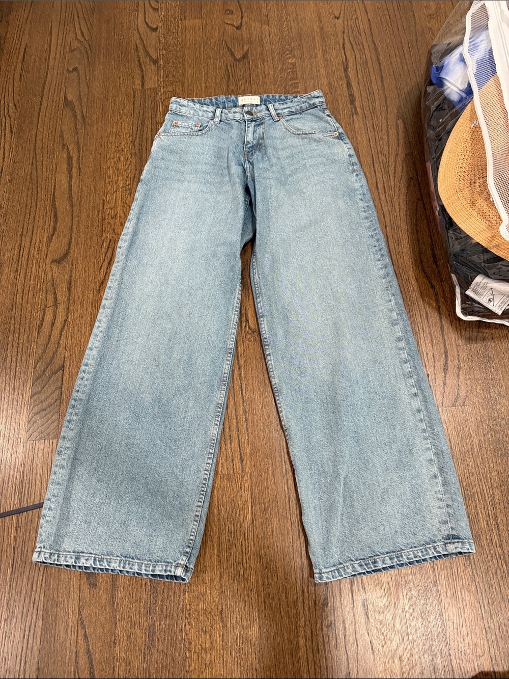 Motel Rocks Light Blue Wide Leg Jeans